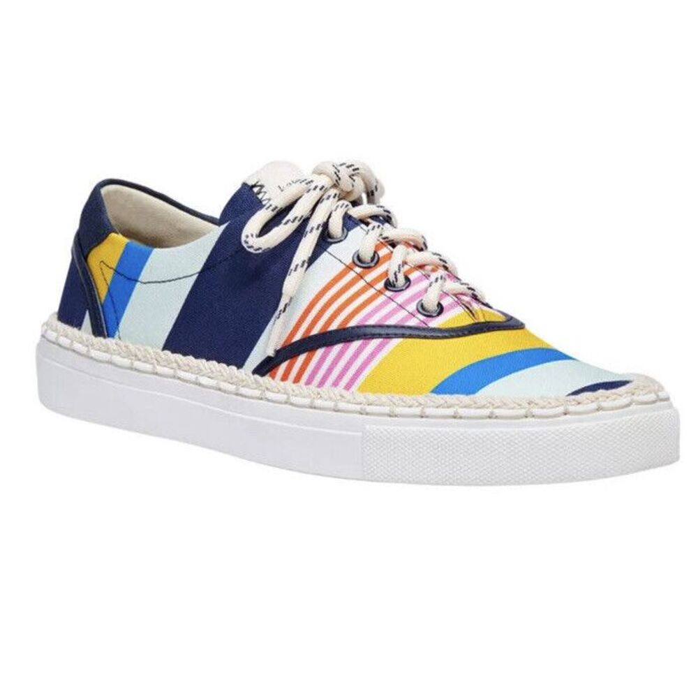 Kate Spade Women Lace Up Espadrille Sneakers Boat Party Ocean Side Stripe 5.5